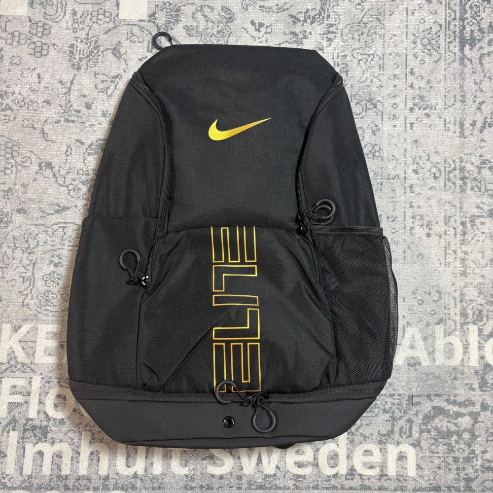 Nike Hoops Elite Pro Basketball Backpack Black Yellow Large Sport Gym Bag Mens